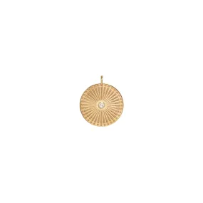 14k medium sunbeam medallion disc charm