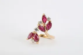 14k Yellow Gold 0.20tcw Diamond & 1.08tcw Ruby Ring Size 3.25 (4.24g.)