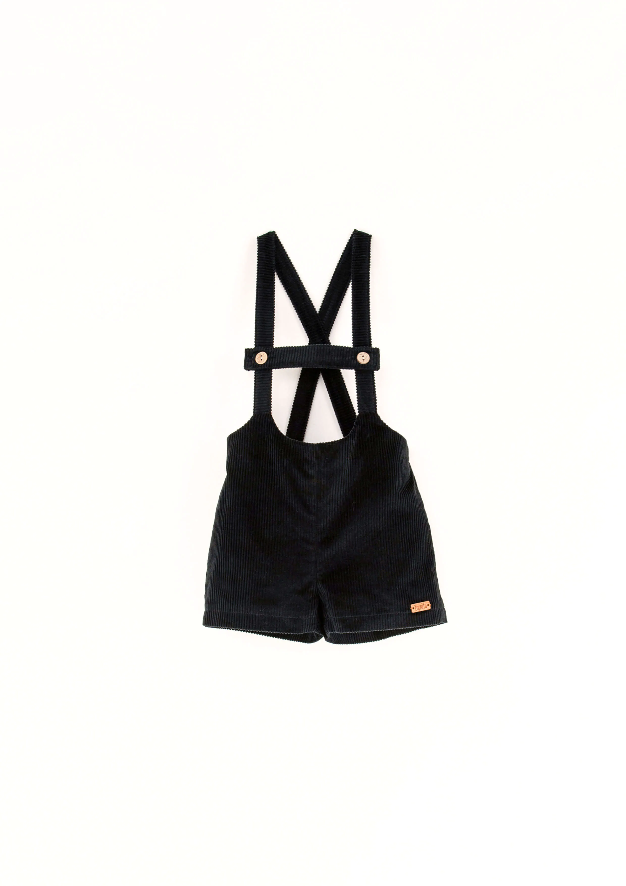 8.3-BLACK SHORT DUNGAREES W/STRAPS