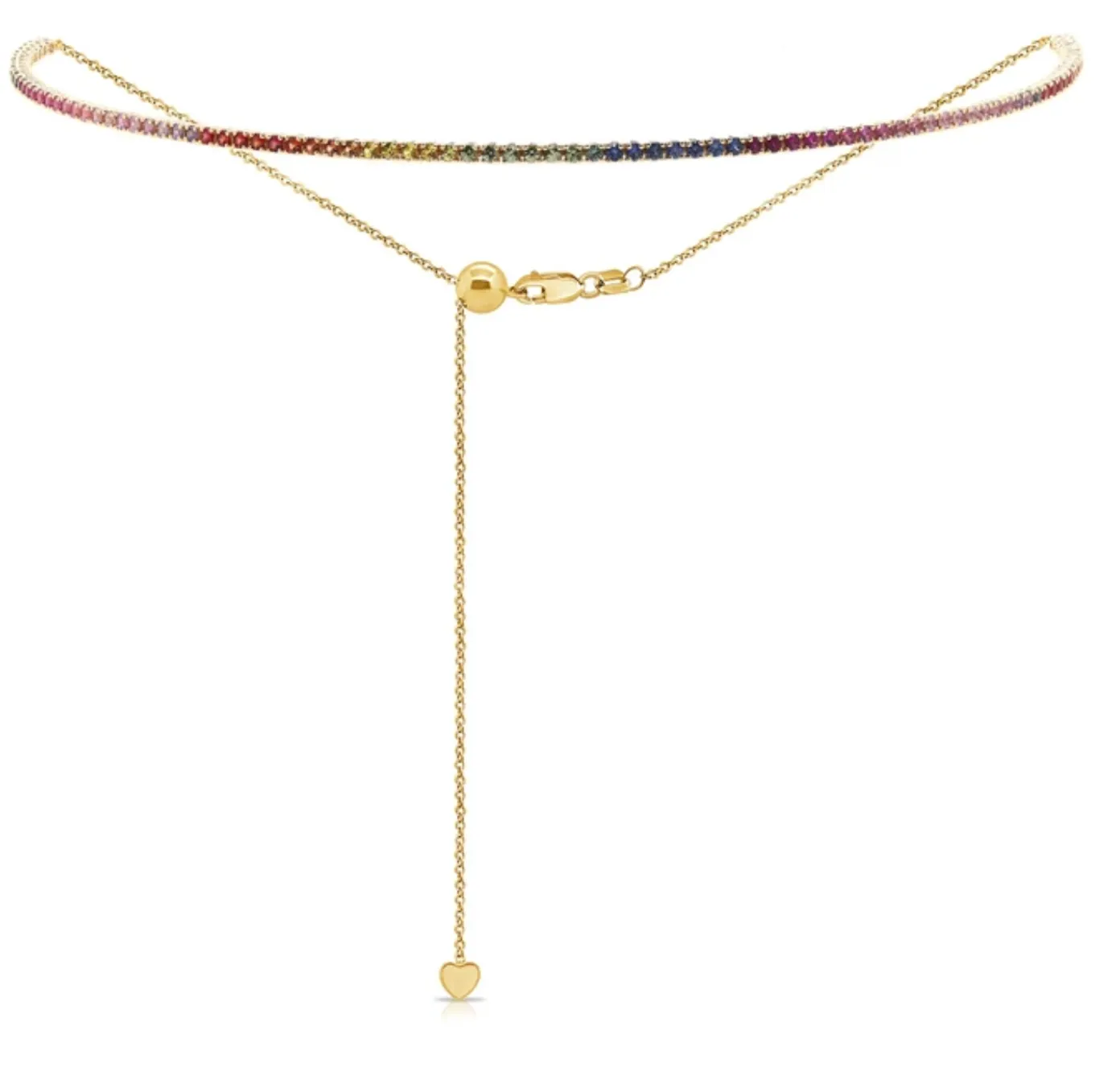 Adjustable Bolo Gemstone Tennis Necklace