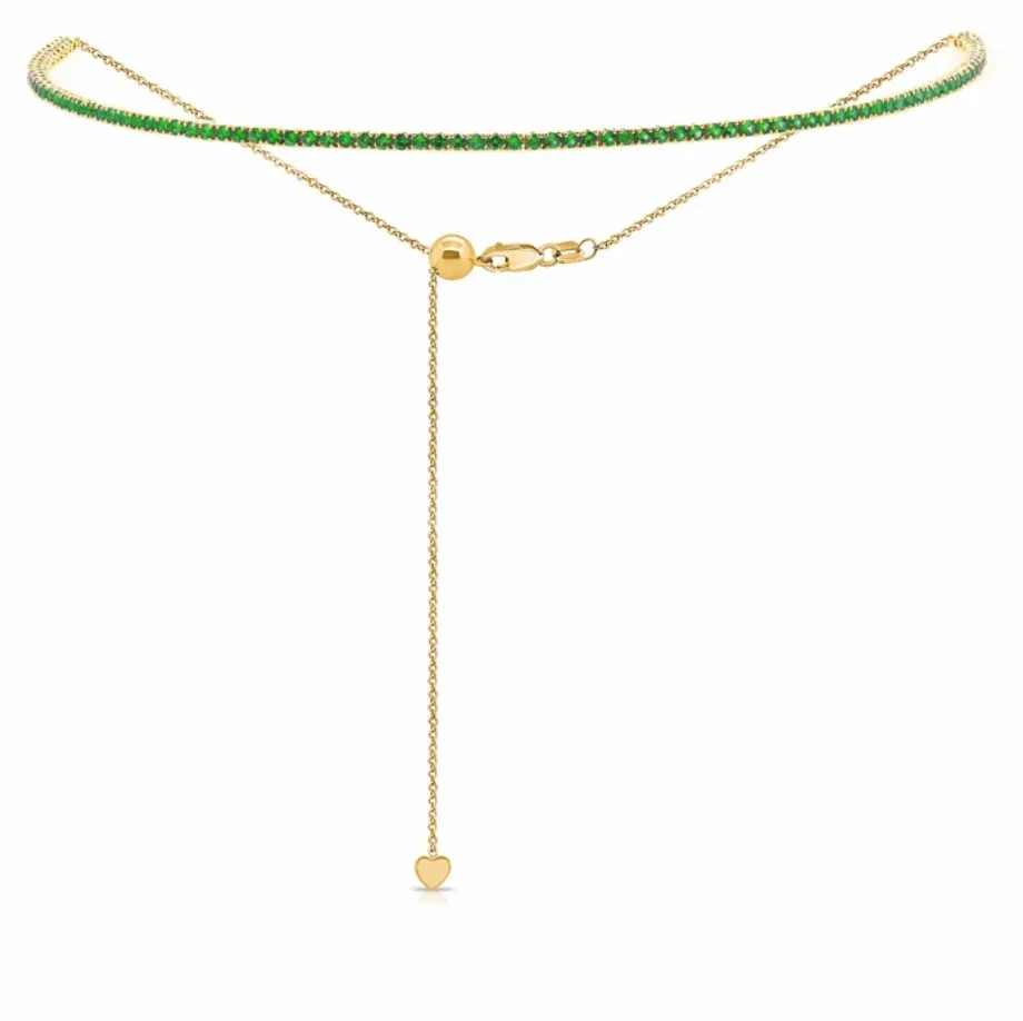 Adjustable Bolo Gemstone Tennis Necklace