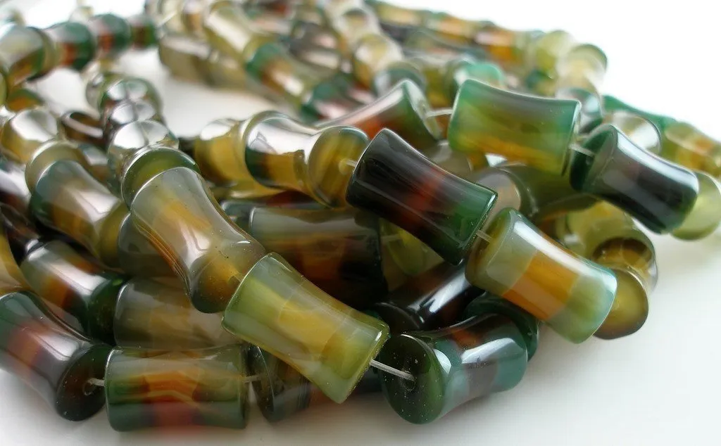 Agate Gemstone Beads, 20mm Bow Tie Gemstone Beads Half Strand 10pcs G81 T027