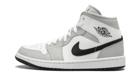 Air Jordan 1 Mid White Light Smoke Grey