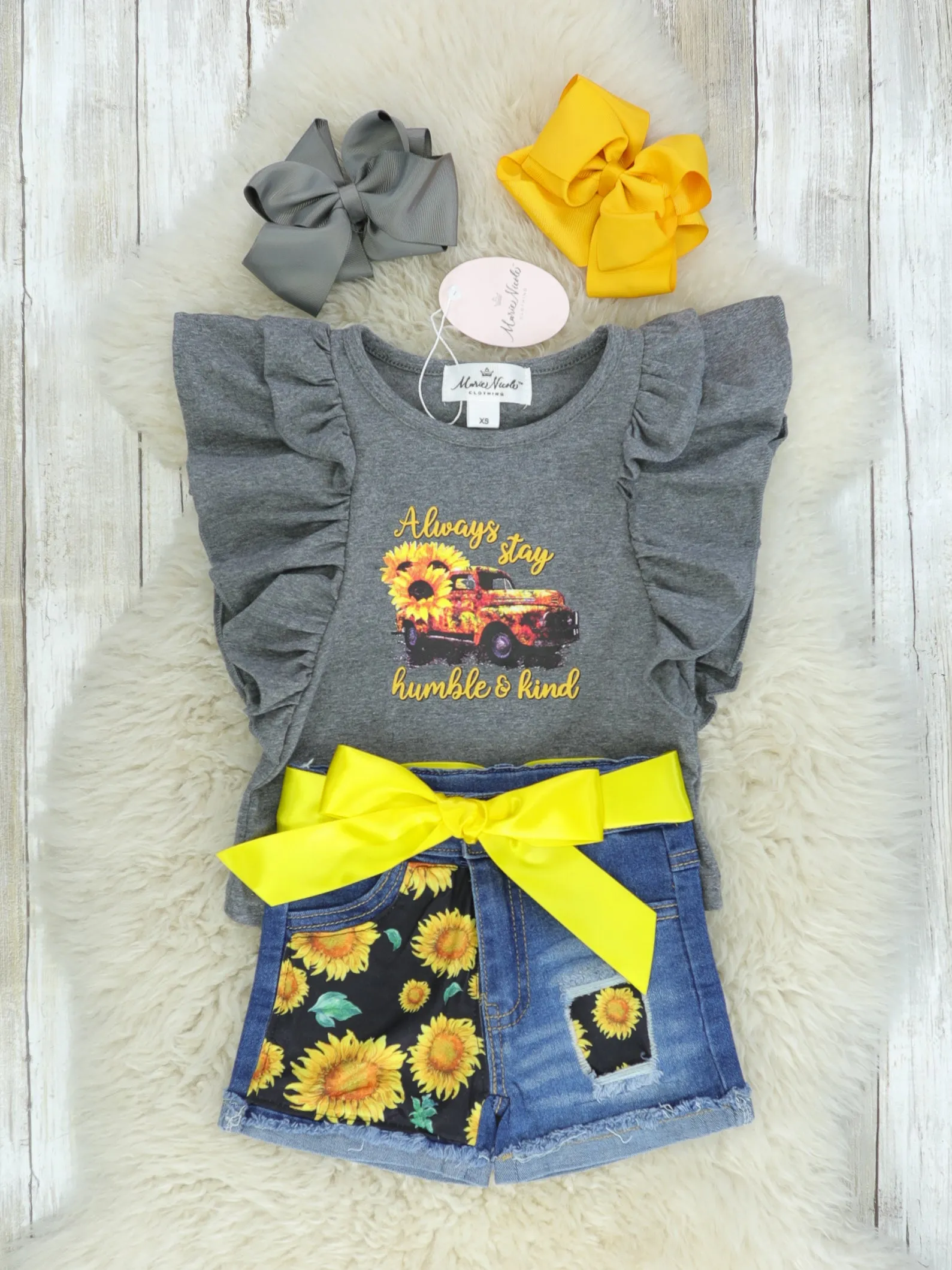 Always Stay Humble & Kind Sunflower Denim Outfit