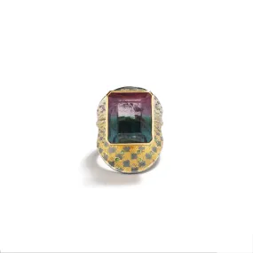 Bicolored Tourmaline Ring