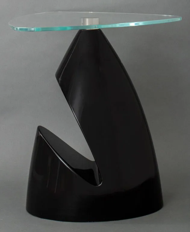 Black Abstract Sculptural Fiberglass Side Table