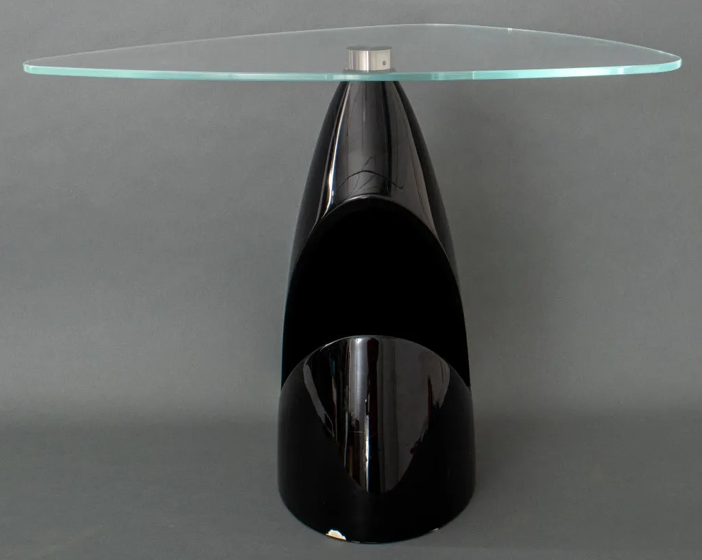 Black Abstract Sculptural Fiberglass Side Table