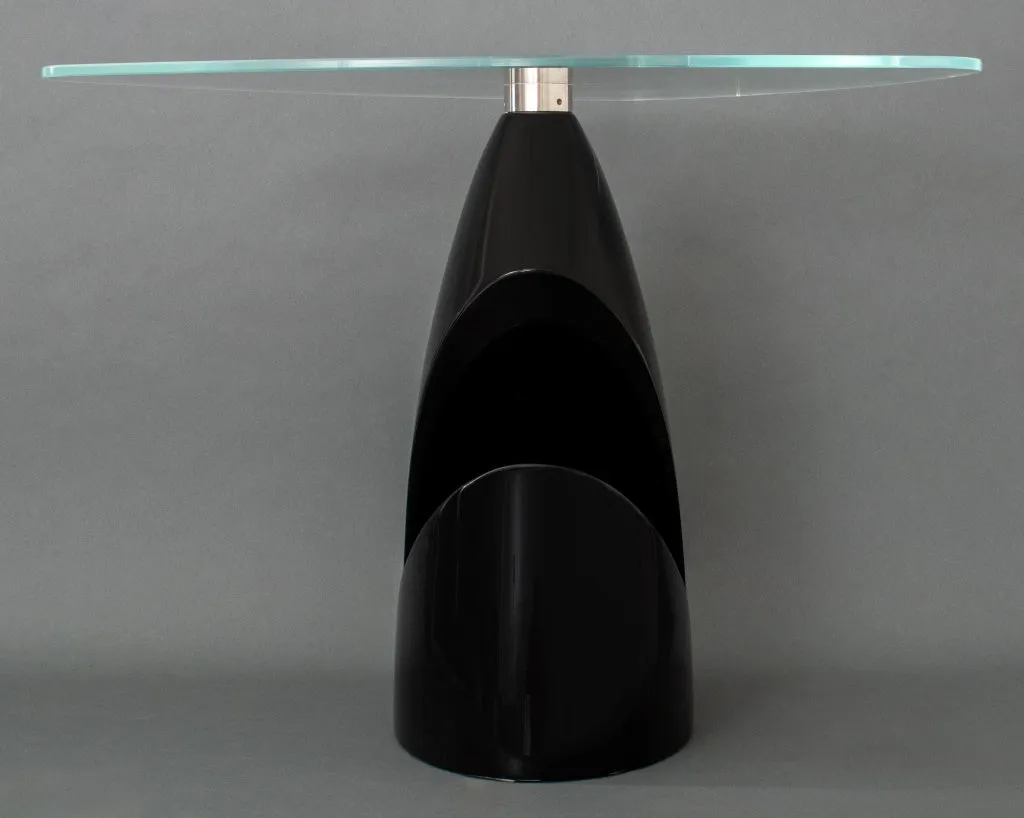 Black Abstract Sculptural Fiberglass Side Table