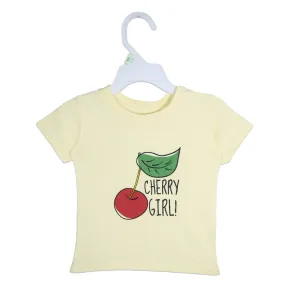 C1728 WEEPE Cherry Girl Soft Yellow T-Shirt