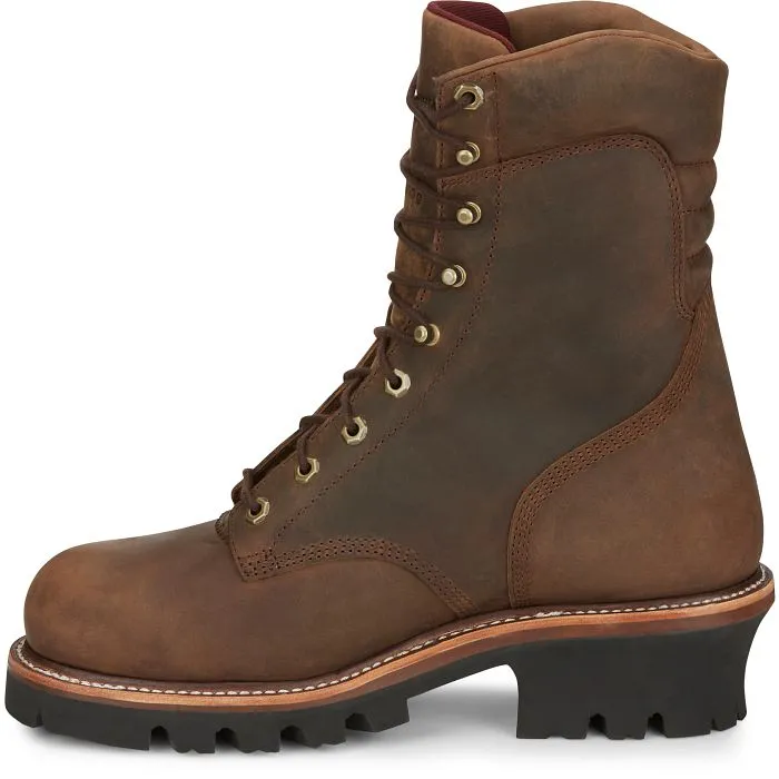 Chippewa Men's Super Dna 9" Steel Toe WP Lace Up Work Boot -Brown- 59407