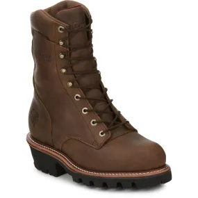 Chippewa Men's Super Dna 9" Steel Toe WP Lace Up Work Boot -Brown- 59407