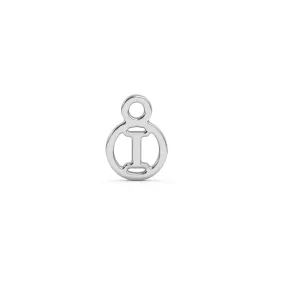 Circle Initial Charm - I | Sterling Silver