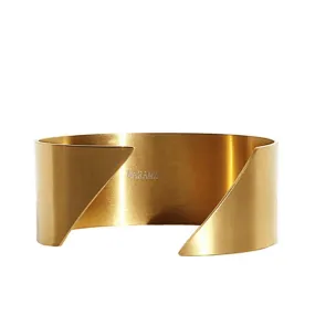 Diagonal 18k Gold-Plated Cuff Bracelet