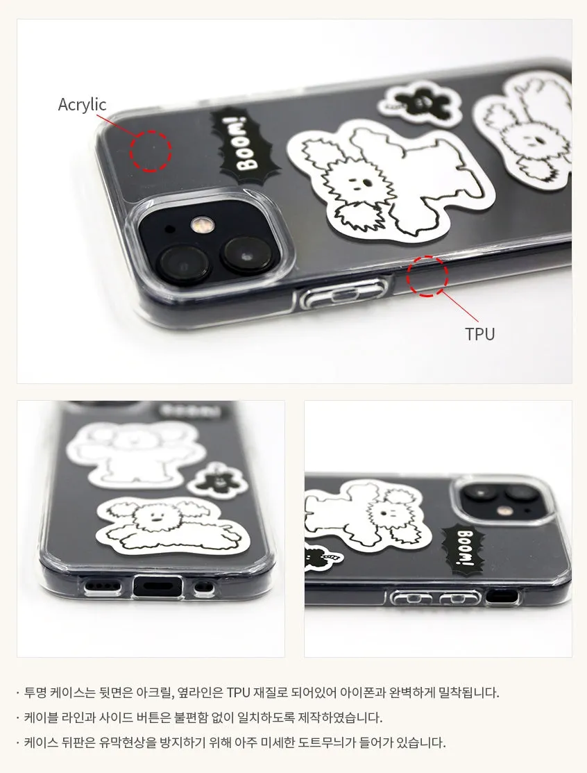 DIY Clear Cellphone Cases Cartoon 2 Remover Sticker 2 Film SET for iPhone12 Series