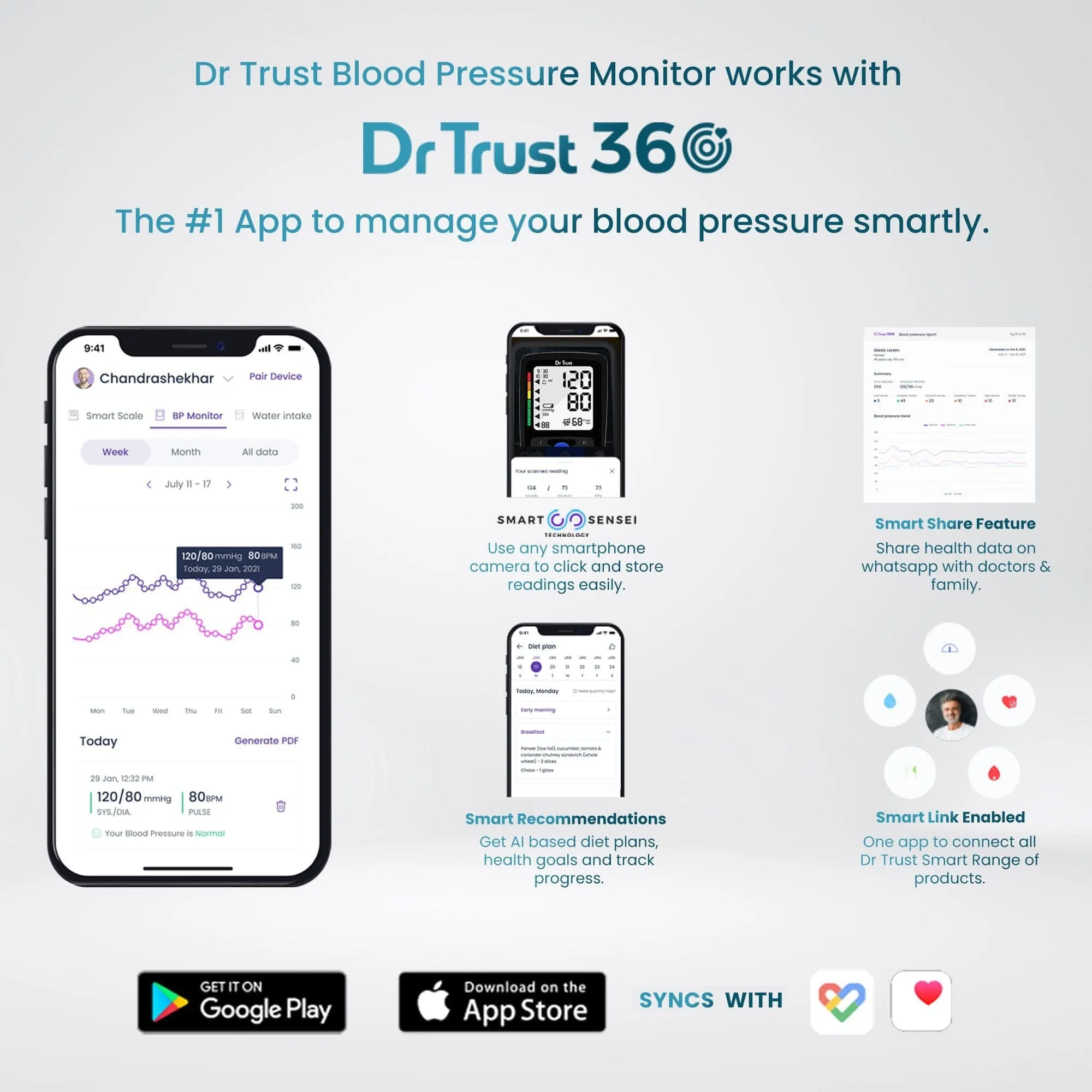 Dr Trust USA Blood Pressure Monitor (Arm type) BP Monitor 120