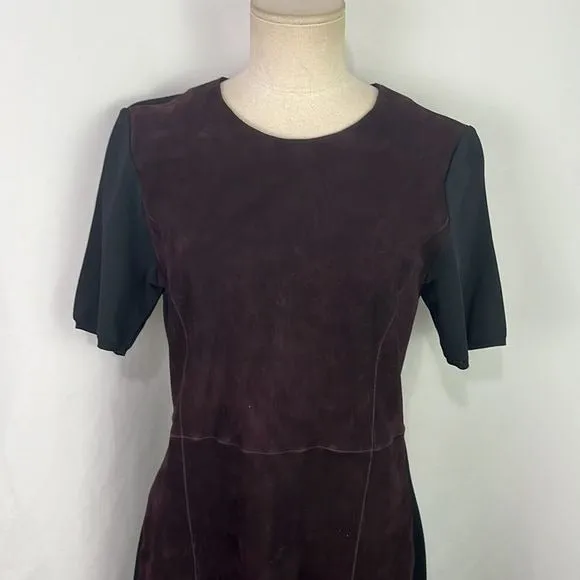 Elie Tahari Brown Lamb Suede Black Back