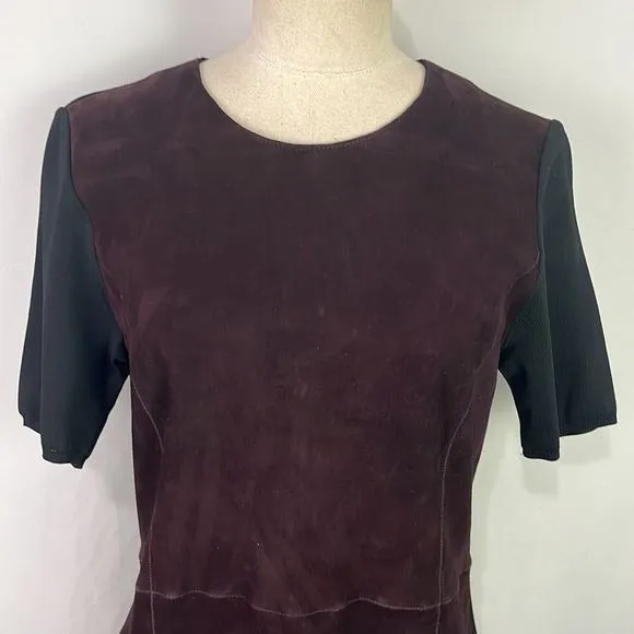 Elie Tahari Brown Lamb Suede Black Back