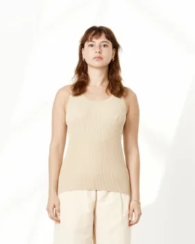 Giza High Gauge Rib Tank in Light Brown