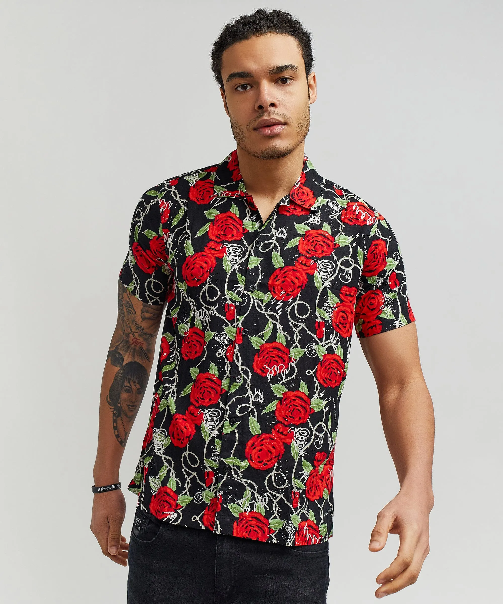 Harper Rose Allover Print Short Sleeve Shirt