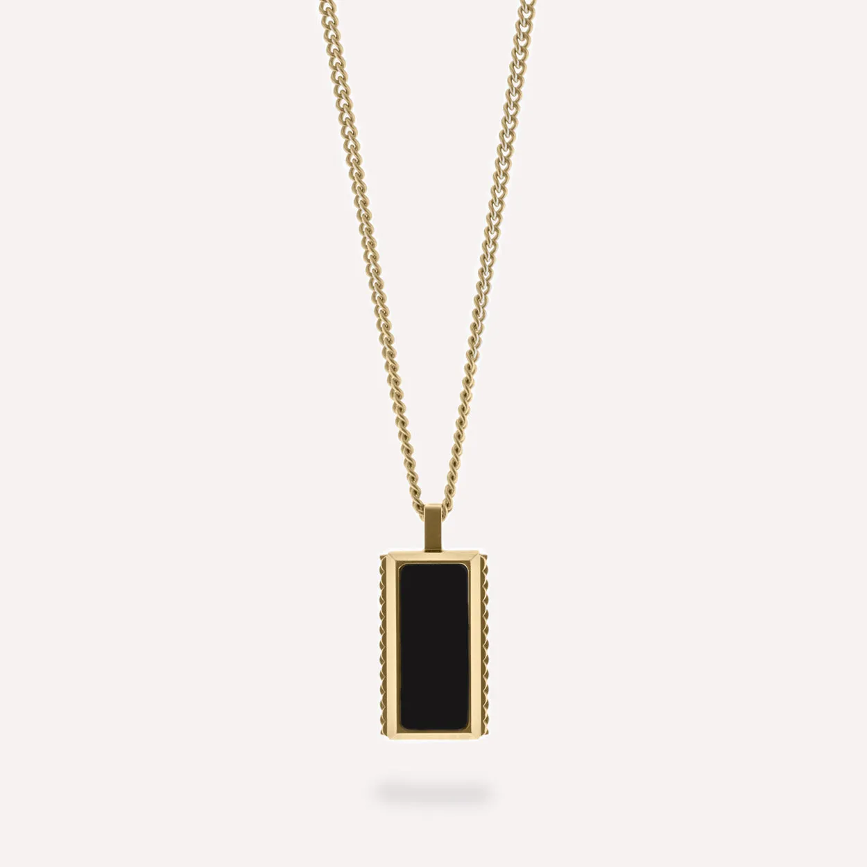 Hatton Gemstone Necklace 18K Gold/Black Onyx Adjustable 60-70cm/24-28'