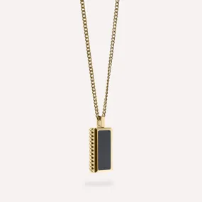 Hatton Gemstone Necklace 18K Gold/Black Onyx Adjustable 60-70cm/24-28'