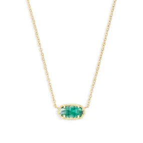 Kendra Scott Elisa Gold Pendant Necklace in Emerald Cat's Eye