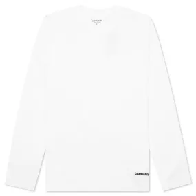 Link Script L/S T-Shirt - White/Black