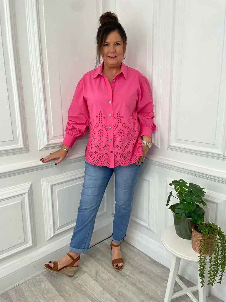 Malissa J Broderie Anglaise Shirt - Pink