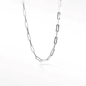 Mama Paperclip Silver Necklace 18''