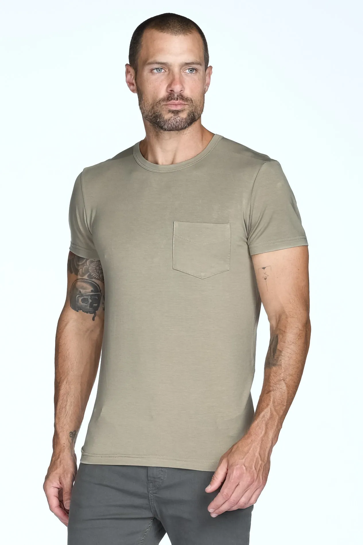 Men's Madison Modal V-Pocket Crew with Shoulder Seam