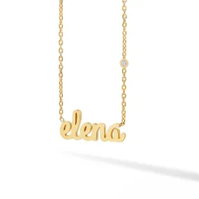 Name Necklace with Tiny Diamond