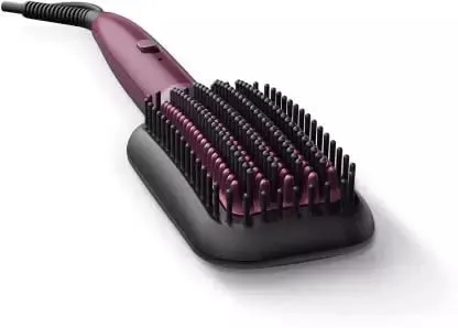 PHILIPS BHH730/00 (Dark Wine Color) Naturally Heated, Silk Protect technology, Hair Straightener Brush