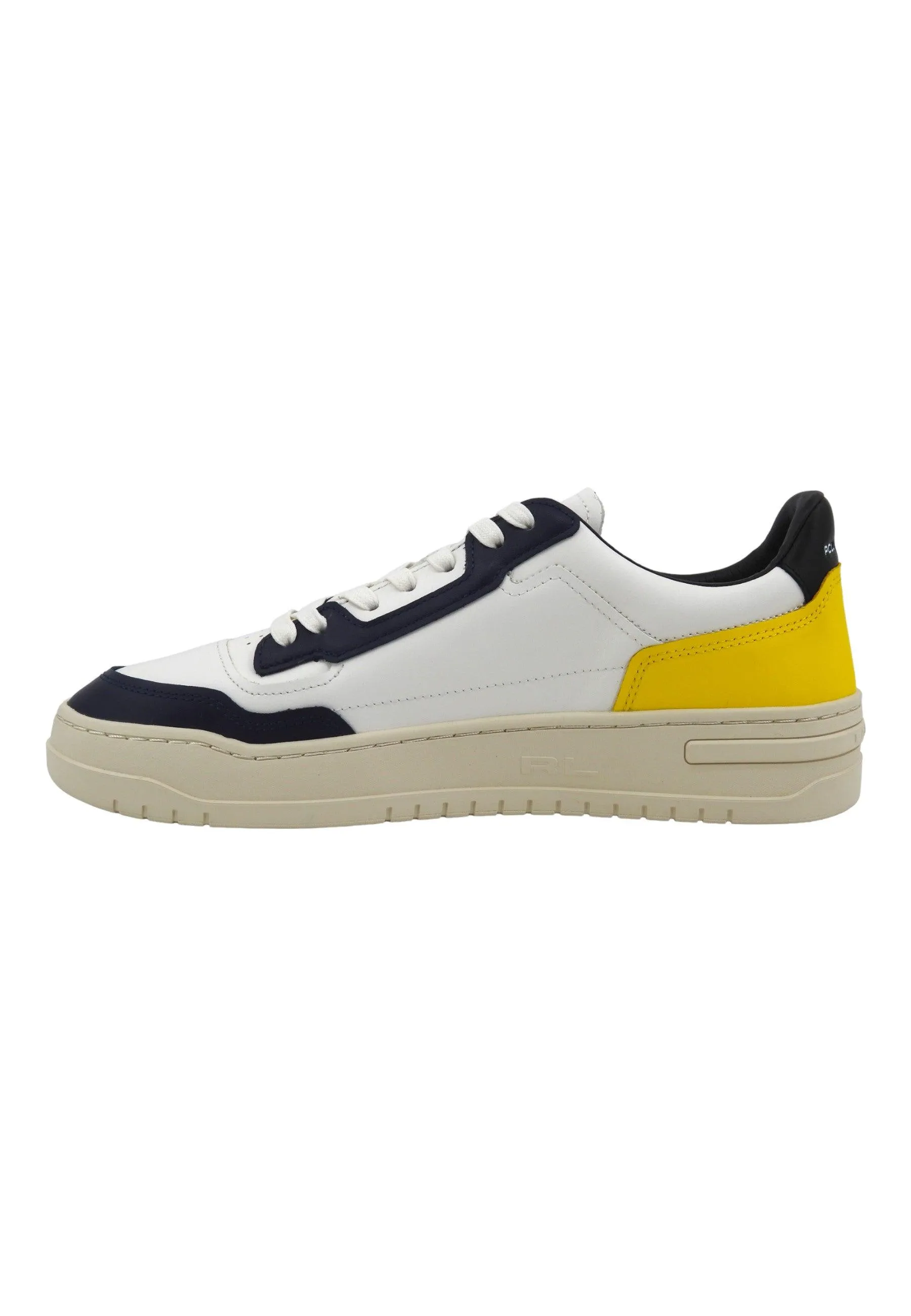 POLO RALPH LAUREN Sneaker Basket Uomo White Navy Yellow 809931902004