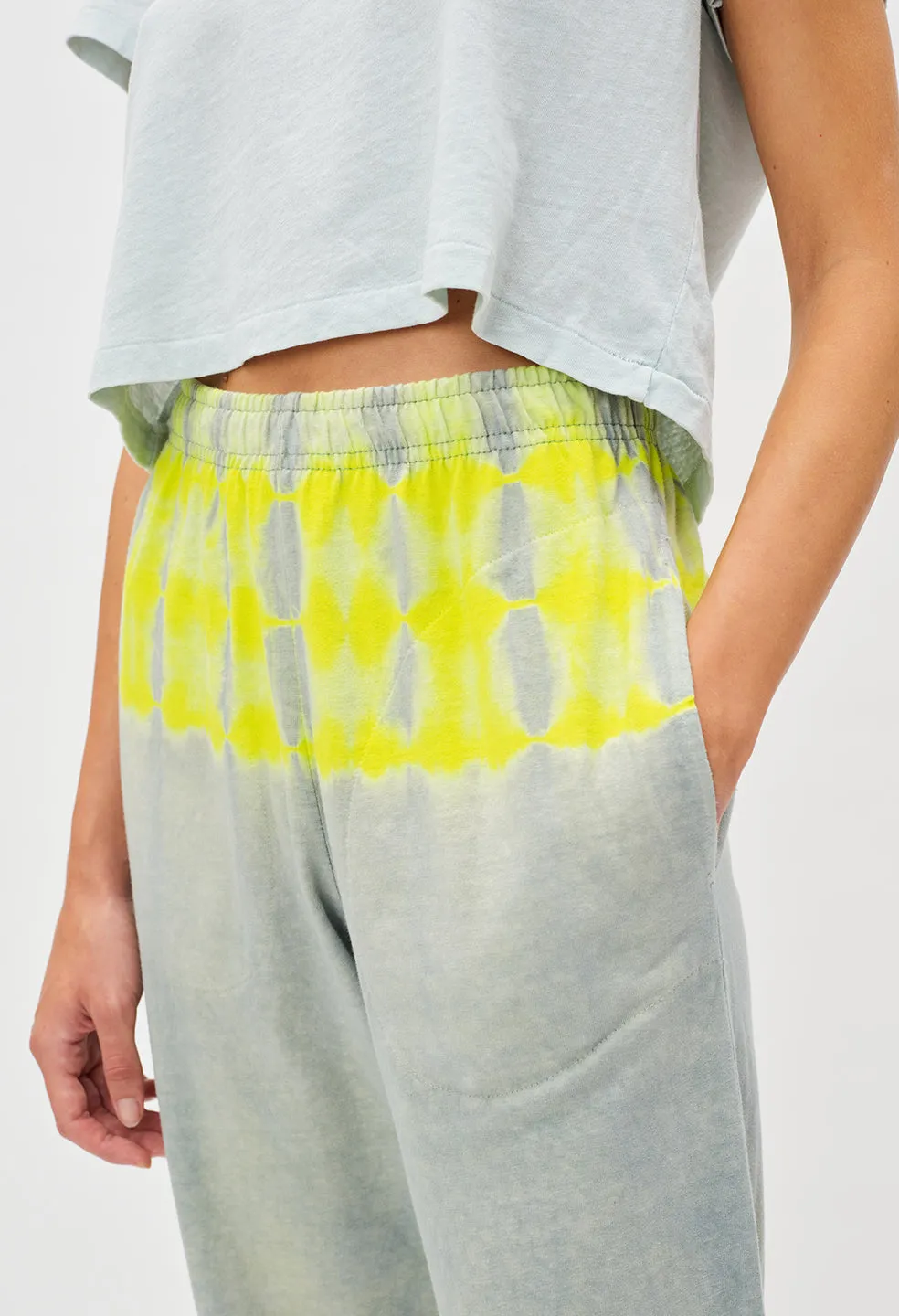 Reconstructed Tie Dye Cropped Pants / Jade X Lemon