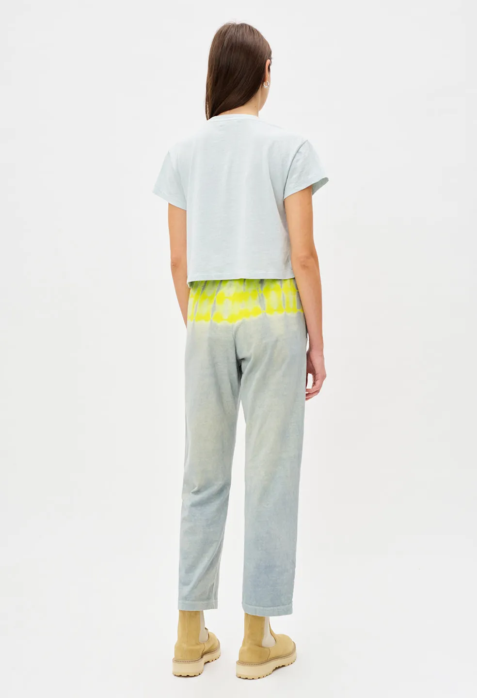 Reconstructed Tie Dye Cropped Pants / Jade X Lemon