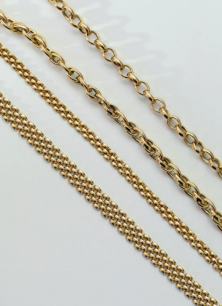 Sady rolex 5mm chain bracelet 14k gold