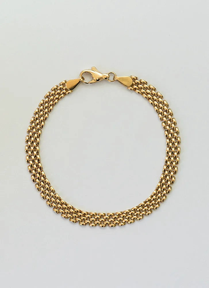 Sady rolex 5mm chain bracelet 14k gold