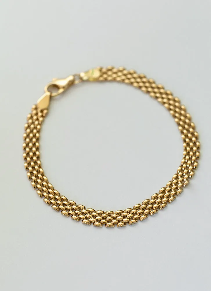 Sady rolex 5mm chain bracelet 14k gold