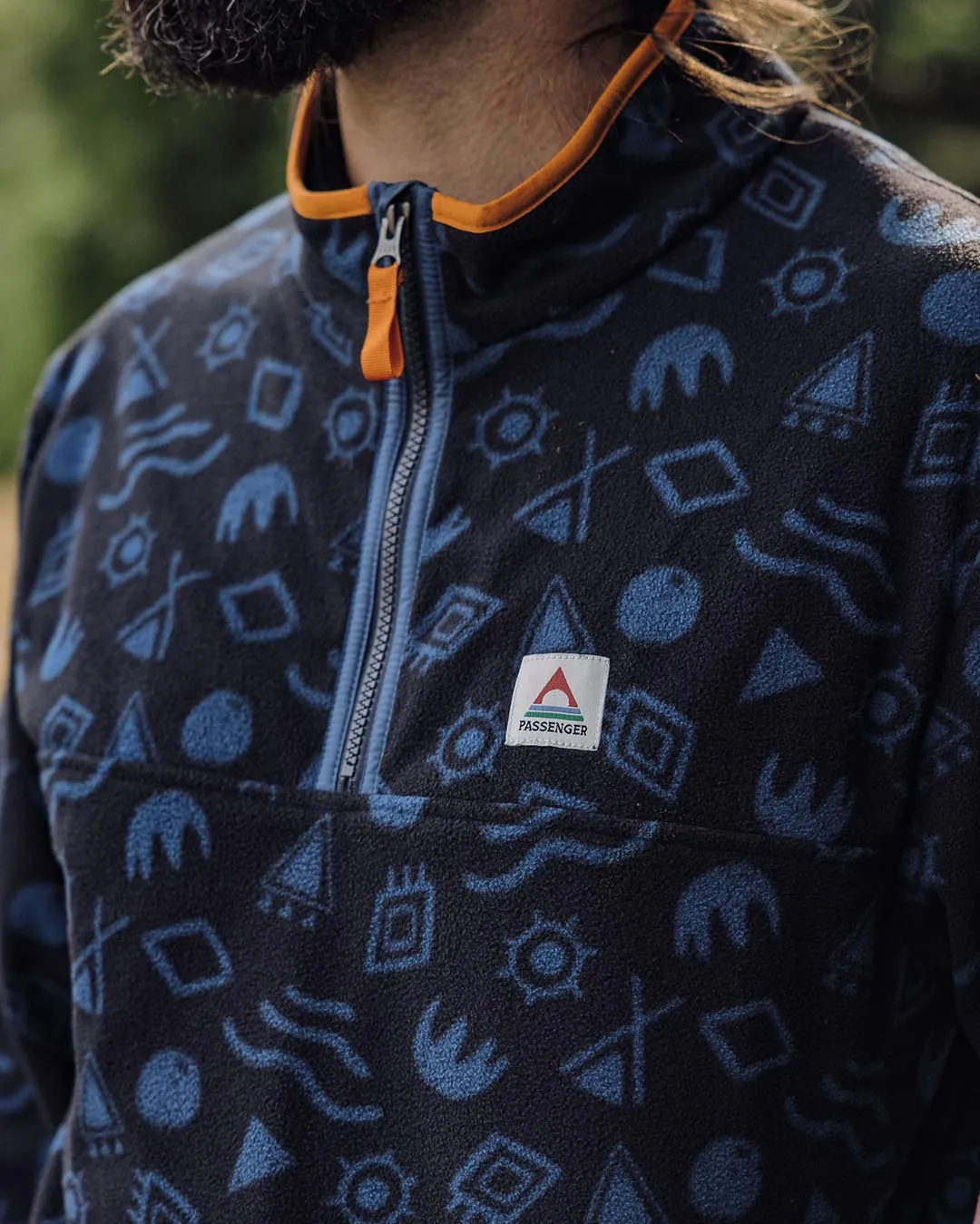 Set Off Recycled Polar 1/4 Zip Fleece - Abstract Deep Navy