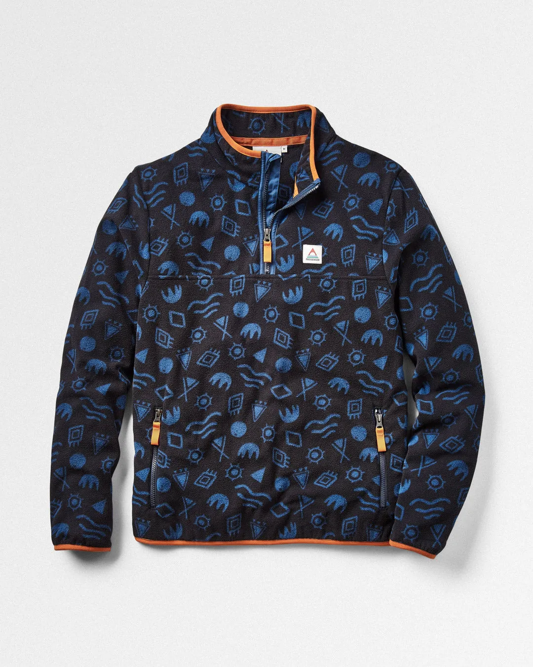 Set Off Recycled Polar 1/4 Zip Fleece - Abstract Deep Navy