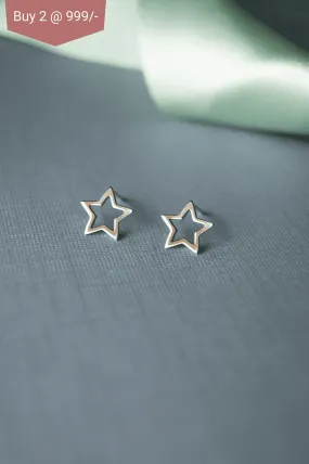 Shinning Star Sterling Silver Mini Stud Earrings