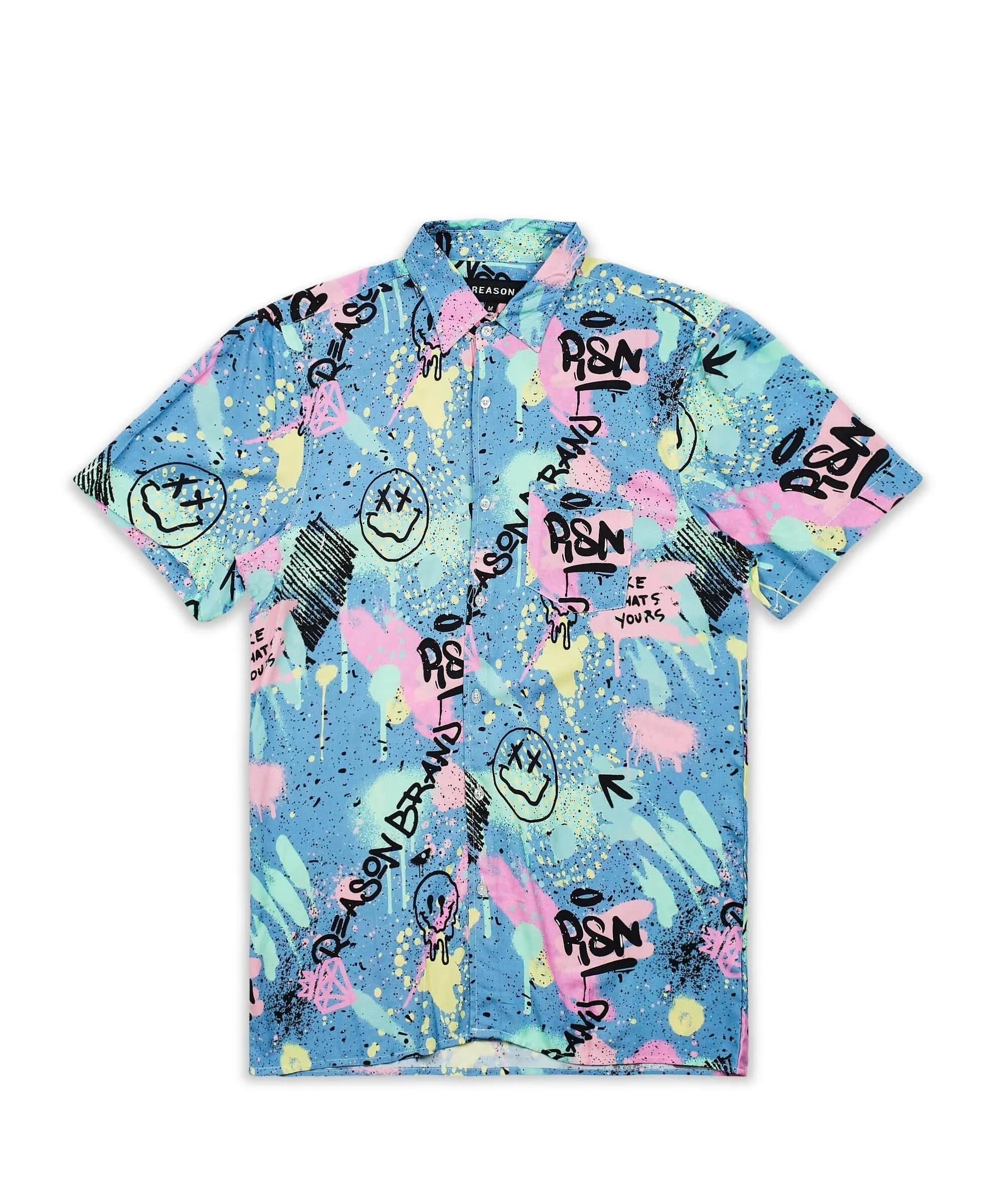 Technicolor Allover Print Short Sleeve Shirt