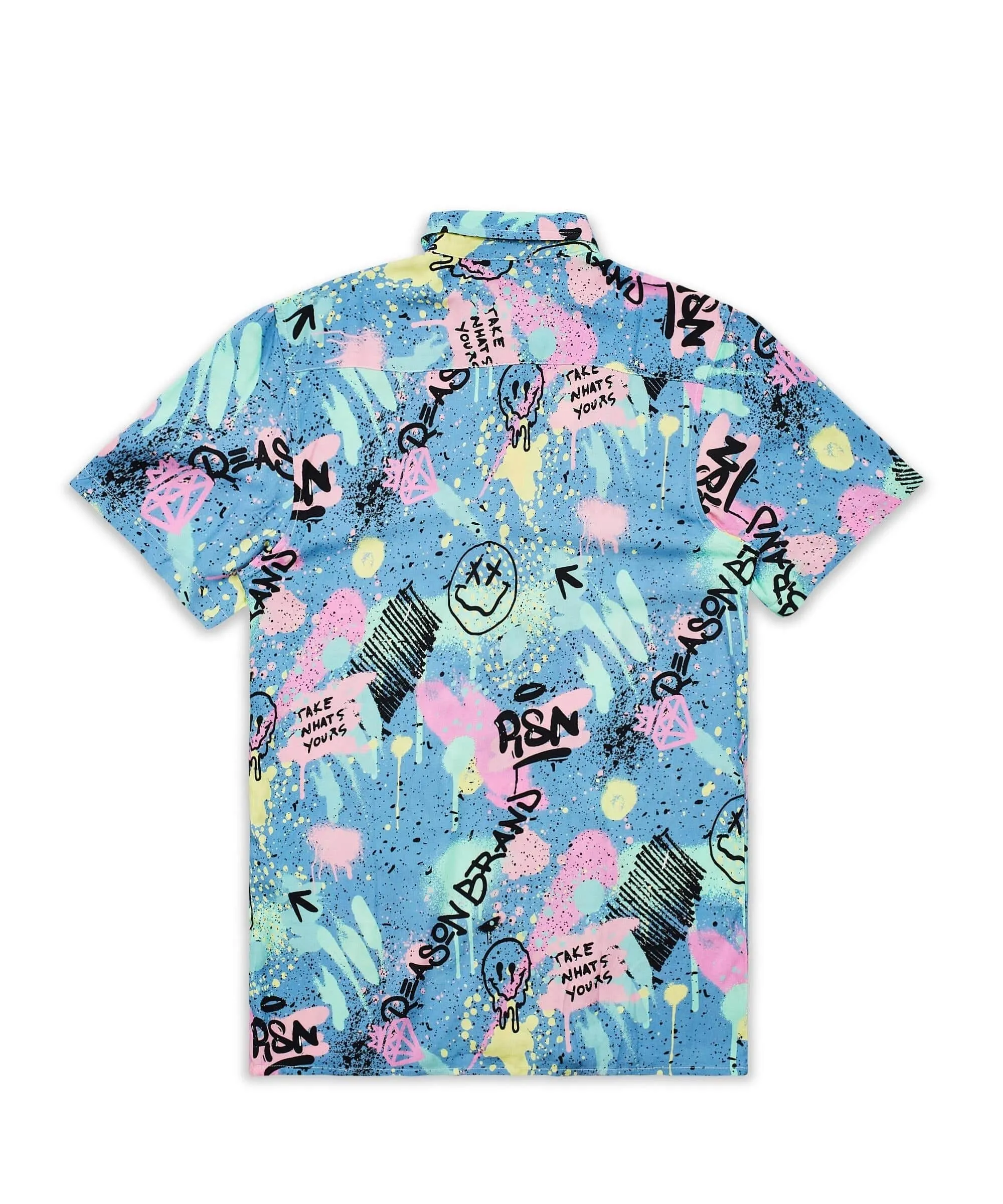 Technicolor Allover Print Short Sleeve Shirt