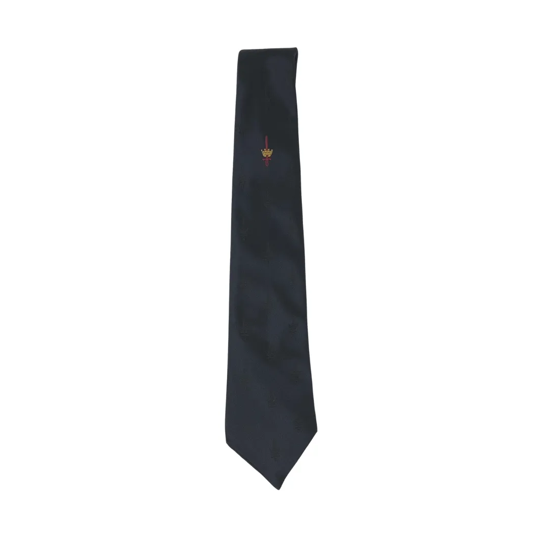 The London District - Silk Tie - Navy with Crest