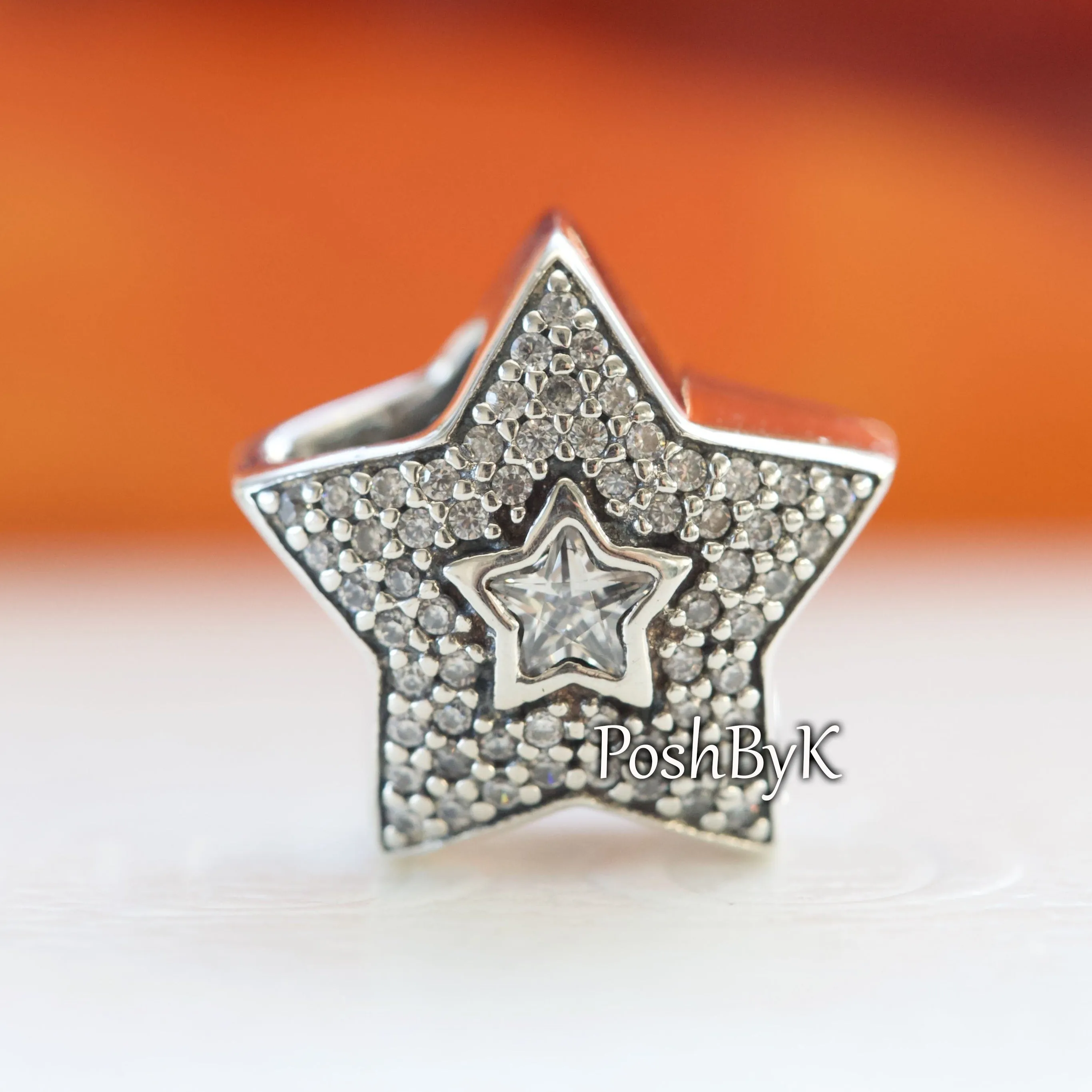 Wishing Star Clear CZ Charm 791384CZ