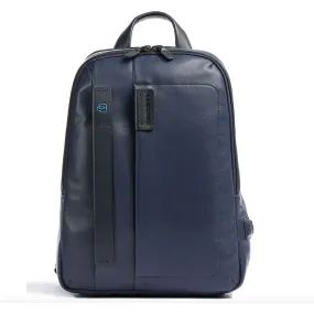 Zaino Uomo Porta PC 14 PIQUADRO in Pelle Blu Linea Pulse - CA3869P15